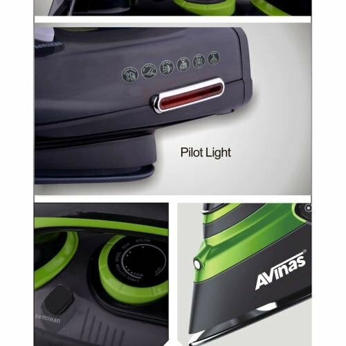 Avinas 3000 Watts - Electric Steam Iron - Black/Green