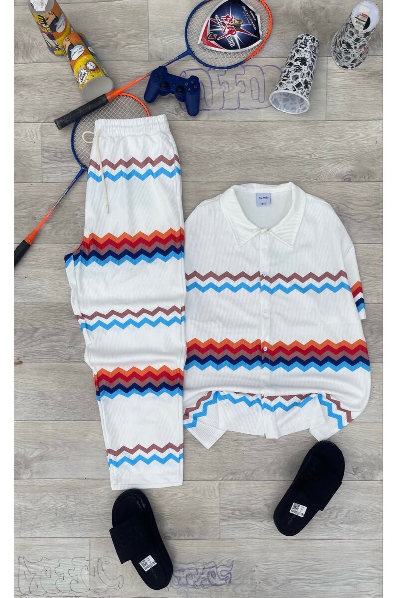 Ensemble polyester graphique coloré