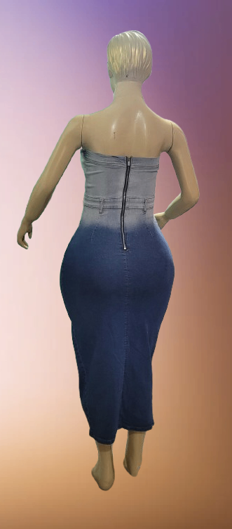 Robe élégante en denim dégradé