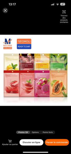 Masques Visage Hydratants Fruits
