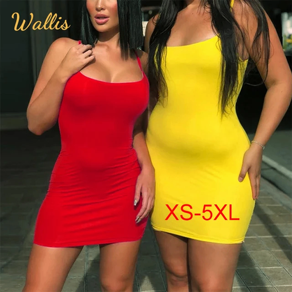 Robe sexy moulante jaune