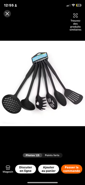 Ensemble d'ustensiles de cuisine