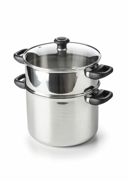 Cuit-vapeur inox avec couvercle
