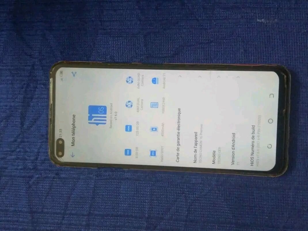 TECNO CAMON 16 /8G de ram