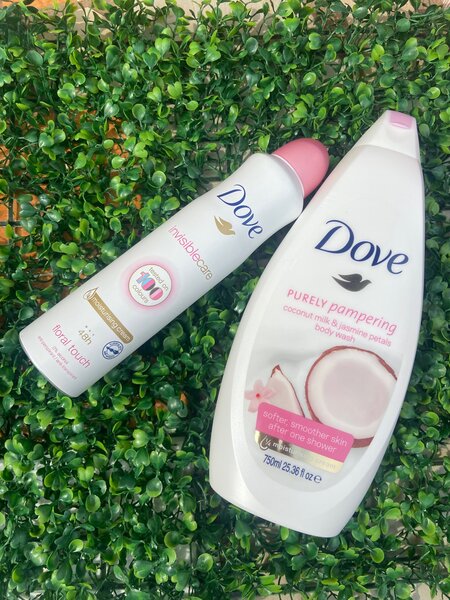 Dove shower gel and deodorant