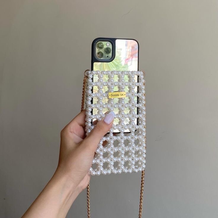 Sac à bandoulière perlé pour téléphone