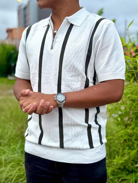 Polo rétro à rayures