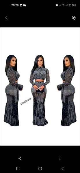 Robe longue à paillettes femme