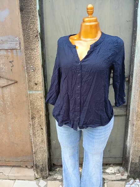 Chemisier en coton rayé