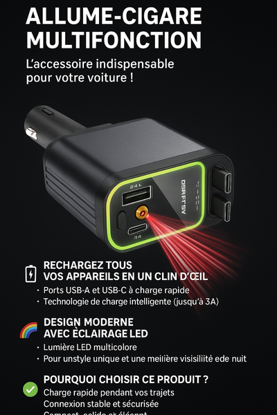 Chargeur Voiture Multifonction USB