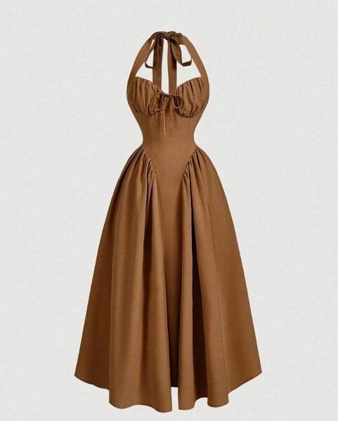 Robe longue élégante beige