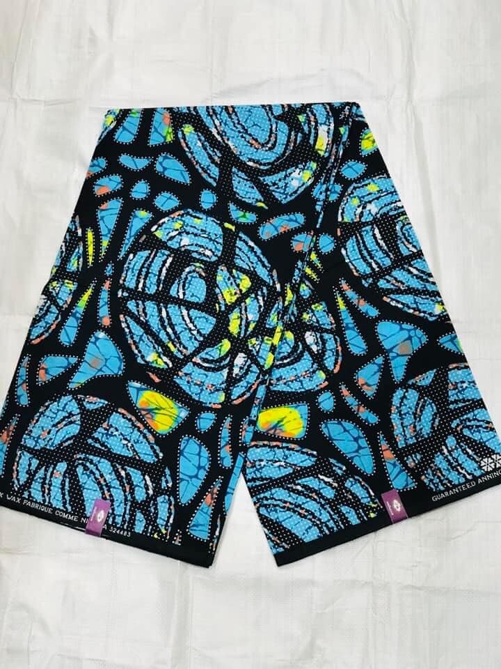 Original Cotton Wax Chitenge Fabric with 6 Yard Print 