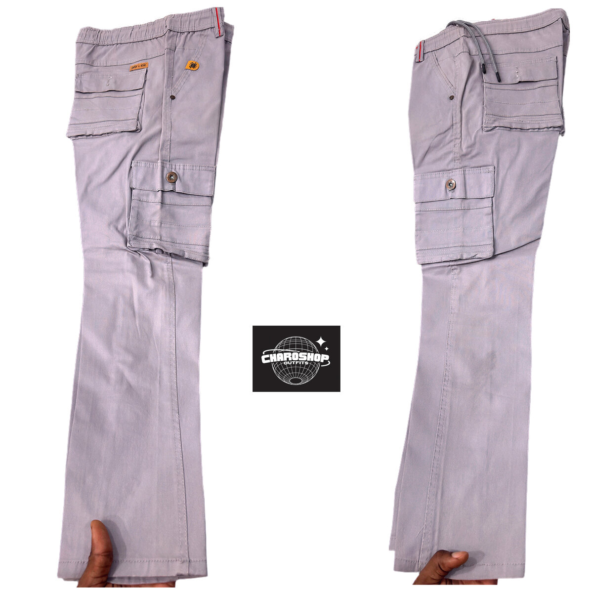 Pantalon cargo homme gris