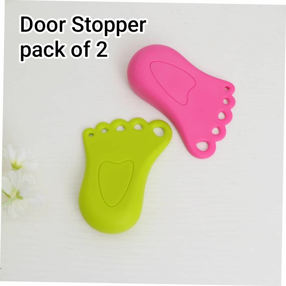 Door stoppers pack of 2 foot shape attractive door stopper