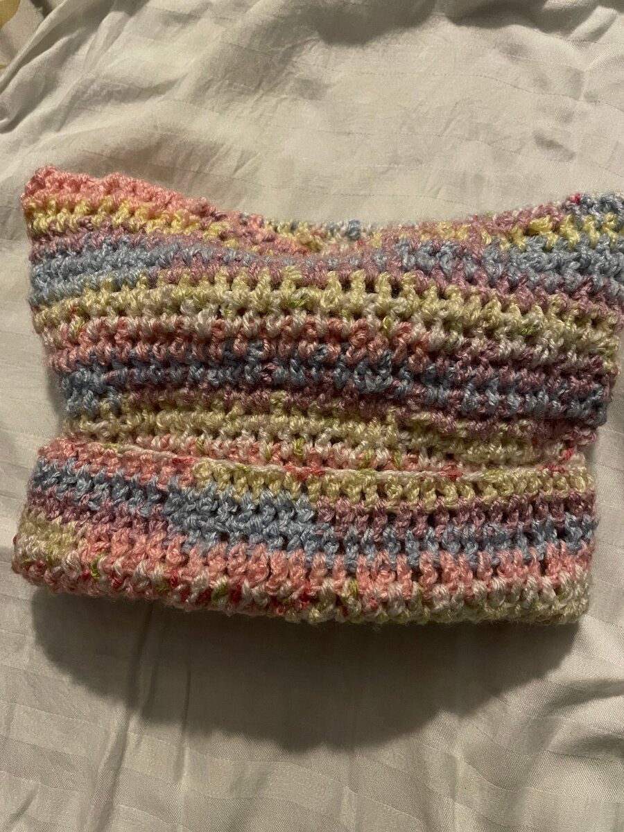 Bonnet tricoté multicolore