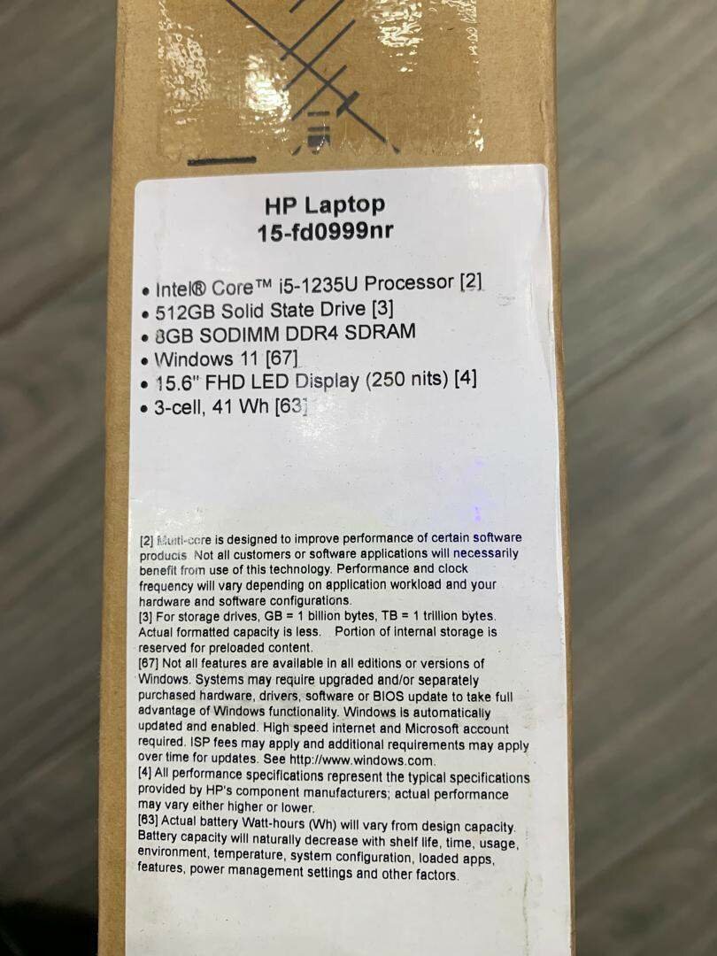 HP LAPTOP 15-fd0999nr