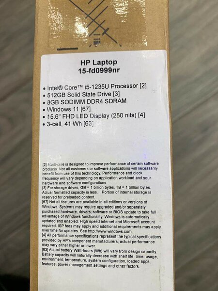 HP LAPTOP 15-fd0999nr