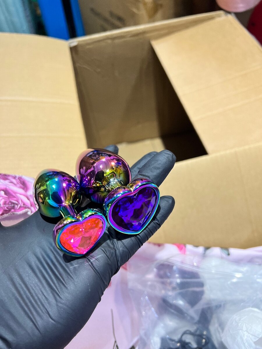 Plug anal en acier arc-en-ciel