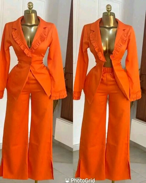 Tailleur femme élégant orange