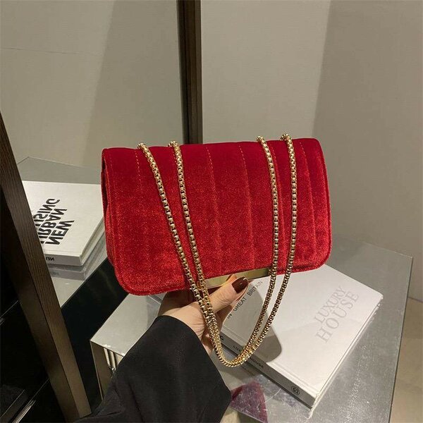 Pochette Velours - ROUGE
