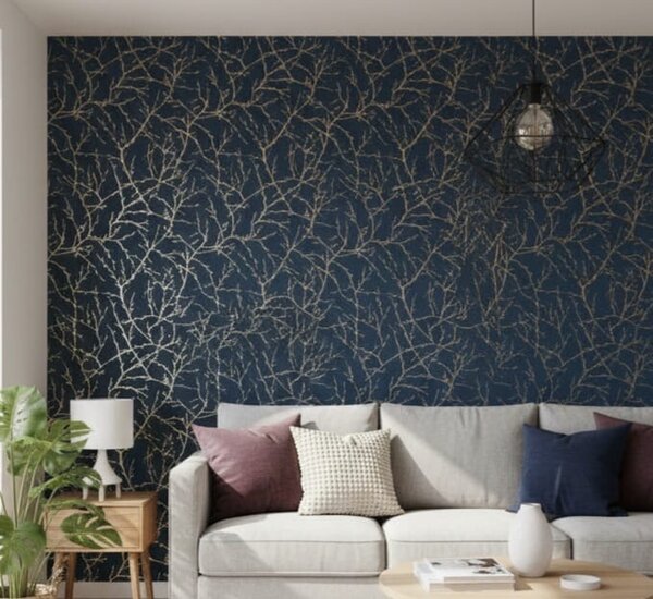 Papier peint à motif branchage