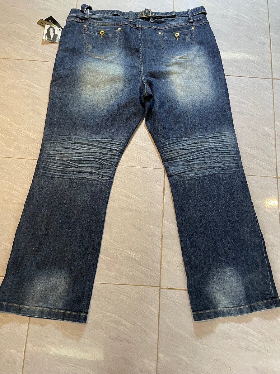 Faded wash dark blue stretch denim
