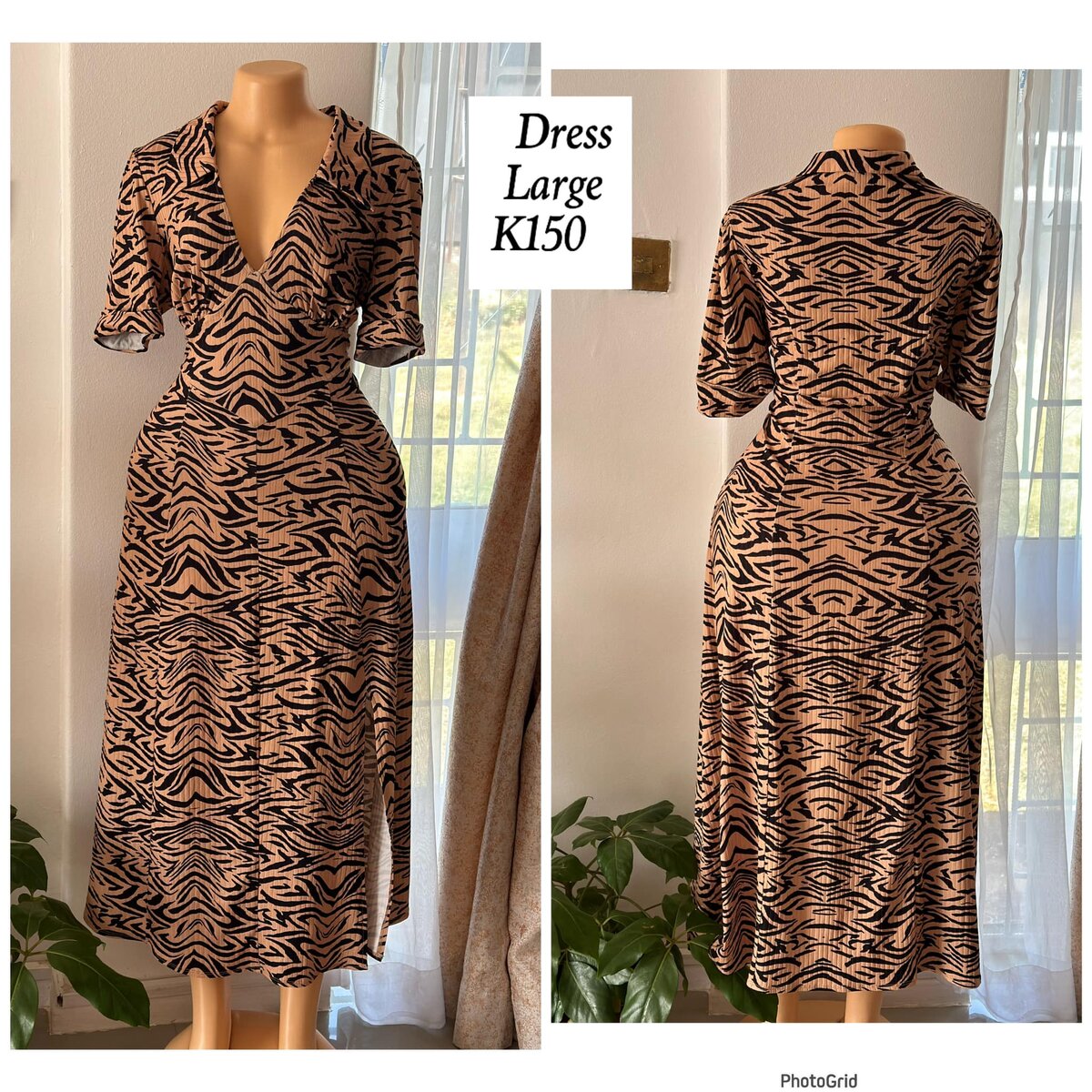 Long tiger print dress in size L