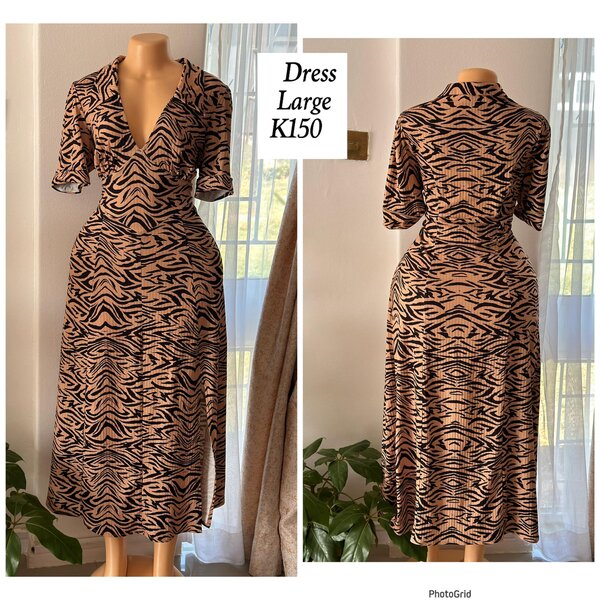 Long tiger print dress in size L