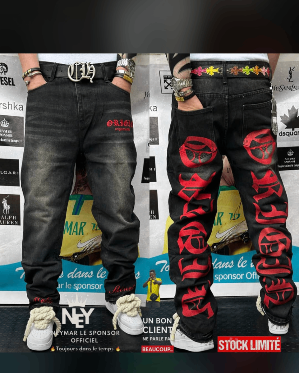 Jean imprimé streetwear homme