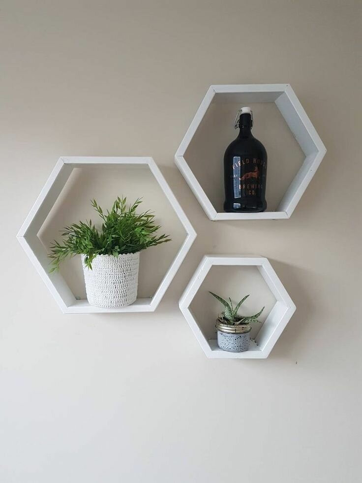 Hexagon Floating Shelves -3set
