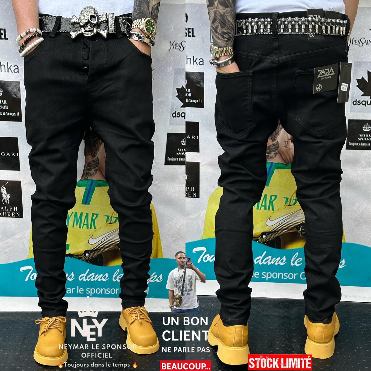 Jean slim noir élégant