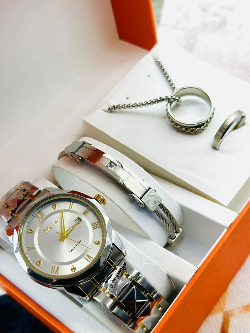 Montre bracelet chaîne plus bague