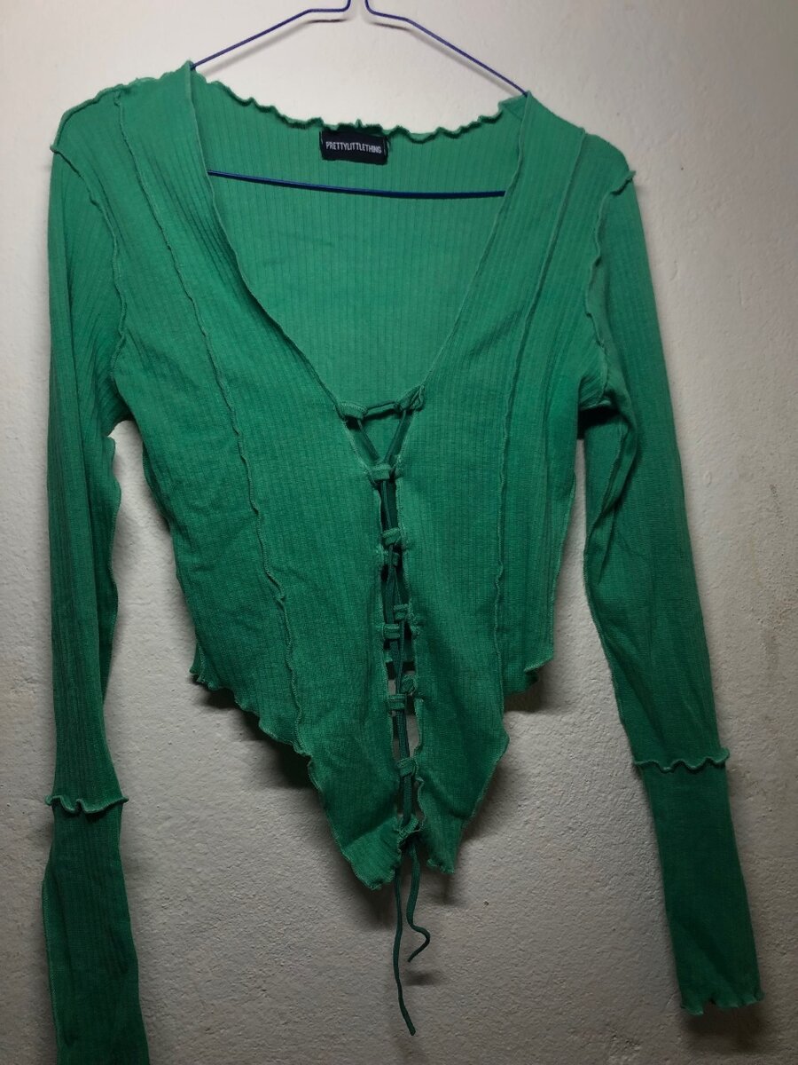 Top vert , manche longue