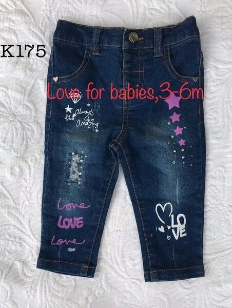 Jeans with print 3-6m