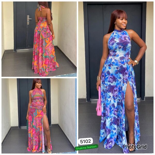 Robe longue colorée élégante