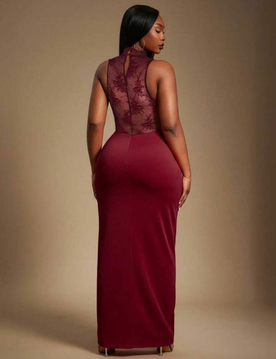 Robe Longue Dentelle Élegante