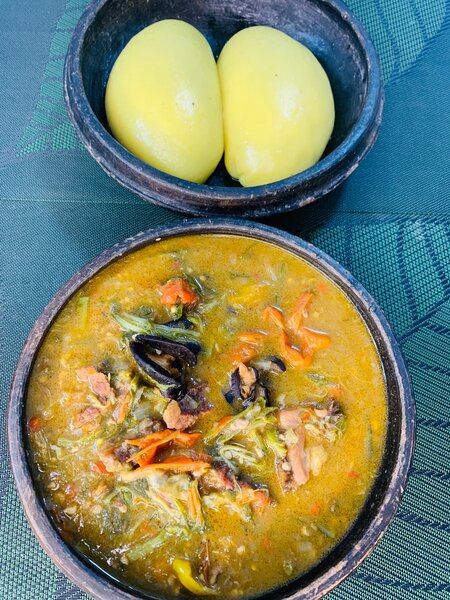 Foutou sauce gombo tapée