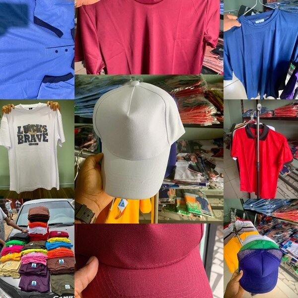 Casquettes et T-shirts colorés
