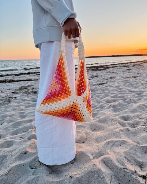 Sac crochet coloré bohème