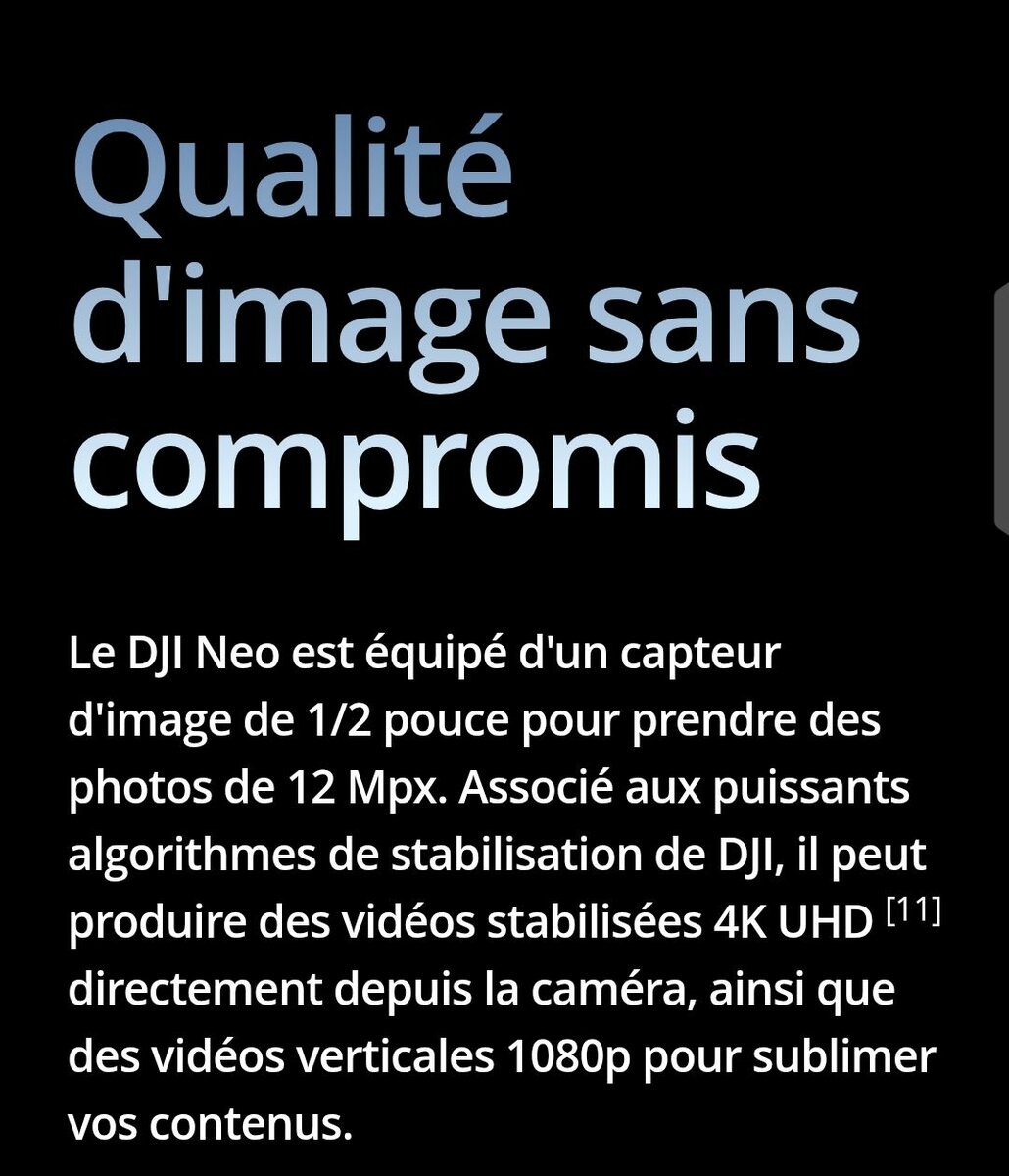 Drone DJI Neo 4K Stabilisé