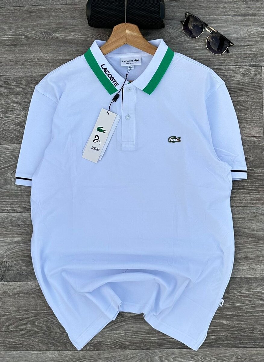 Polo blanc Lacoste homme