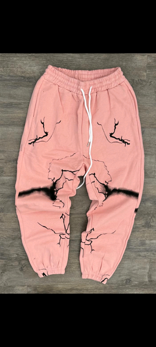 Jogging rose à motifs