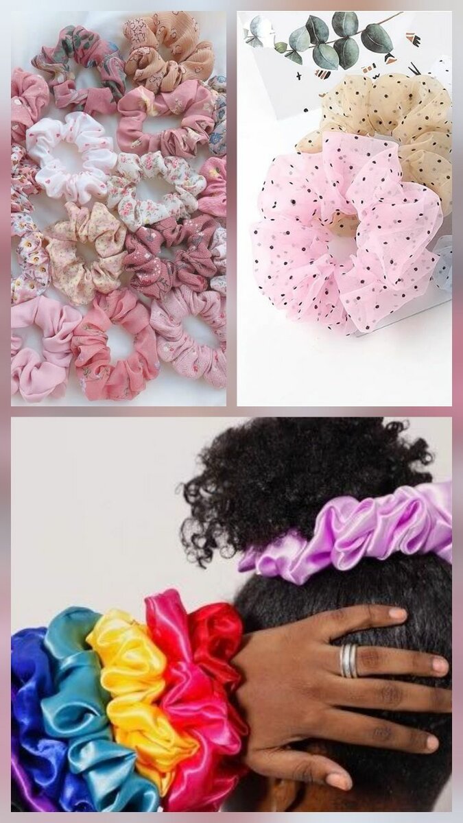 Chouchous colorés en satin