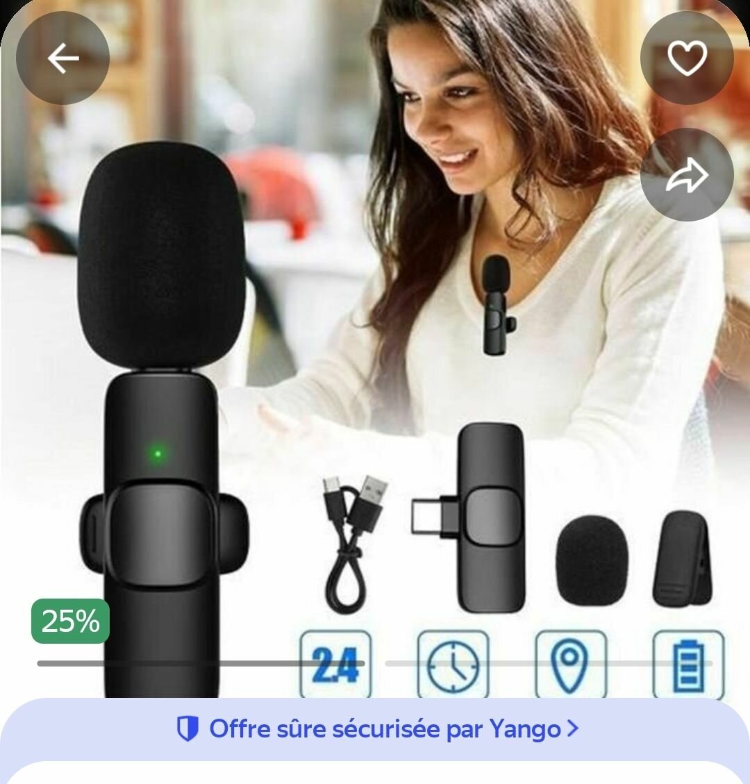Microphone sans fil portable