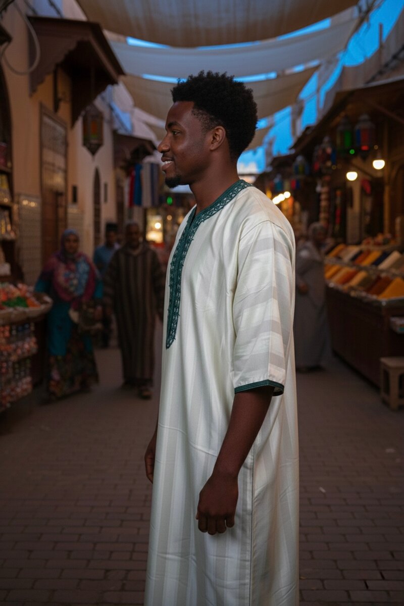 Boubou Marocain homme élégant
