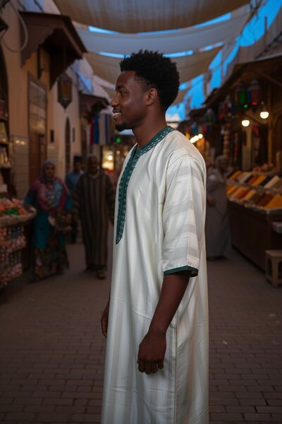 Boubou Marocain homme élégant