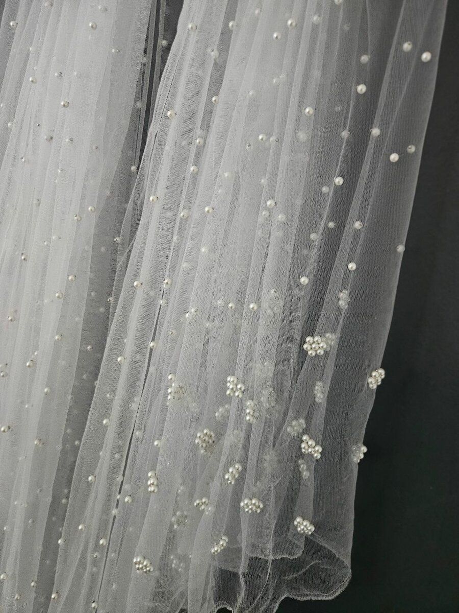 Voile de mariée perlé élégant