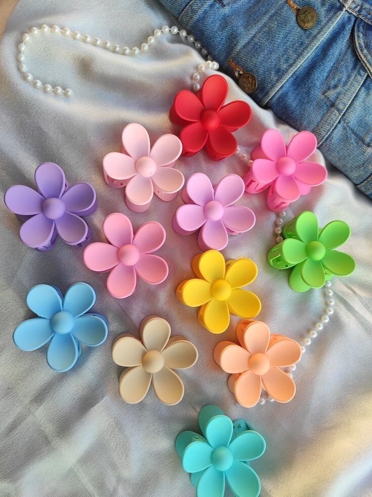 Barrettes Fleurs Colorées