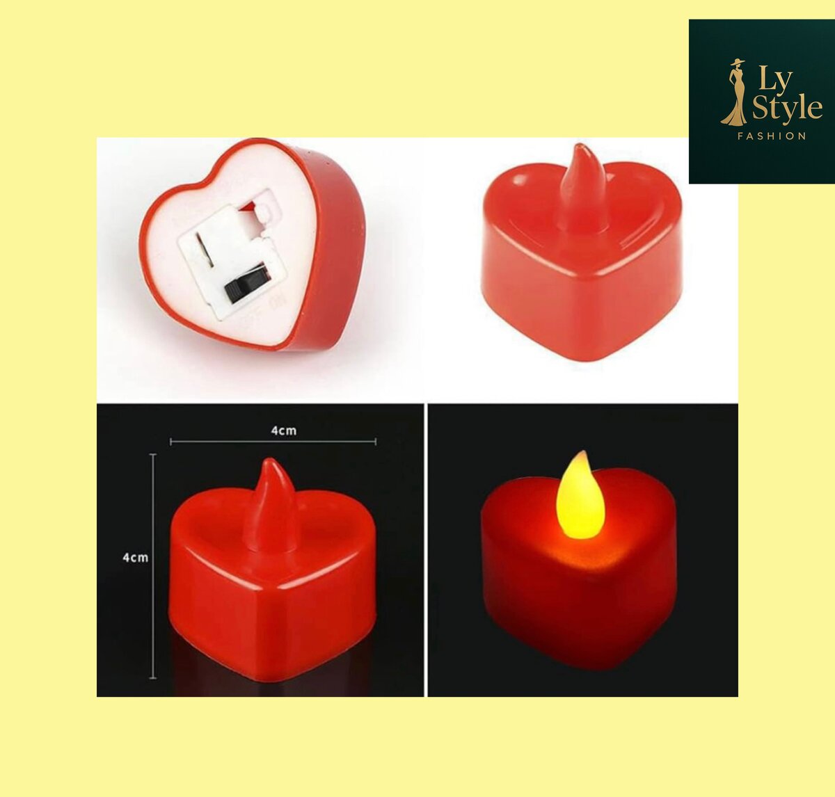 Bougies LED en forme de cœur