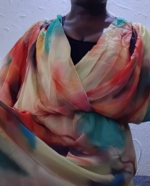 Robe longue à motif abstrait